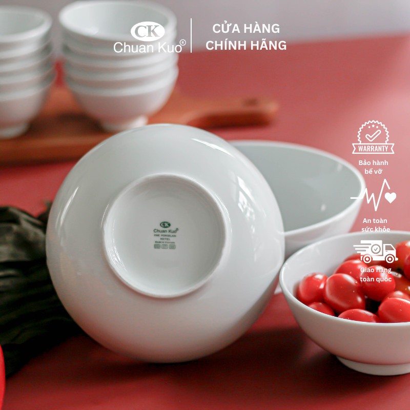 Bát tô bầu sứ trắng trơn nhiều size 15 17 20cm - Bát tô sứ thương hiệu CK cho nhà hàng cao cấp