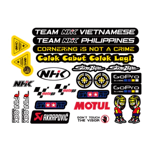 Bộ NHK dán nón bảo hiểm fullface. Decal phản quang 3M cao cấp