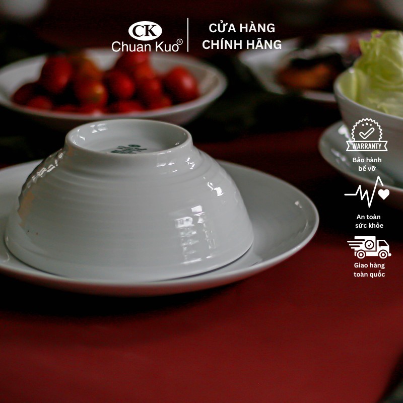 Bát tô bầu sứ trắng vân xoáy nhiều size 15 17cm - Bát tô sứ cách điệu thương hiệu CK sang trọng cho nhà hàng