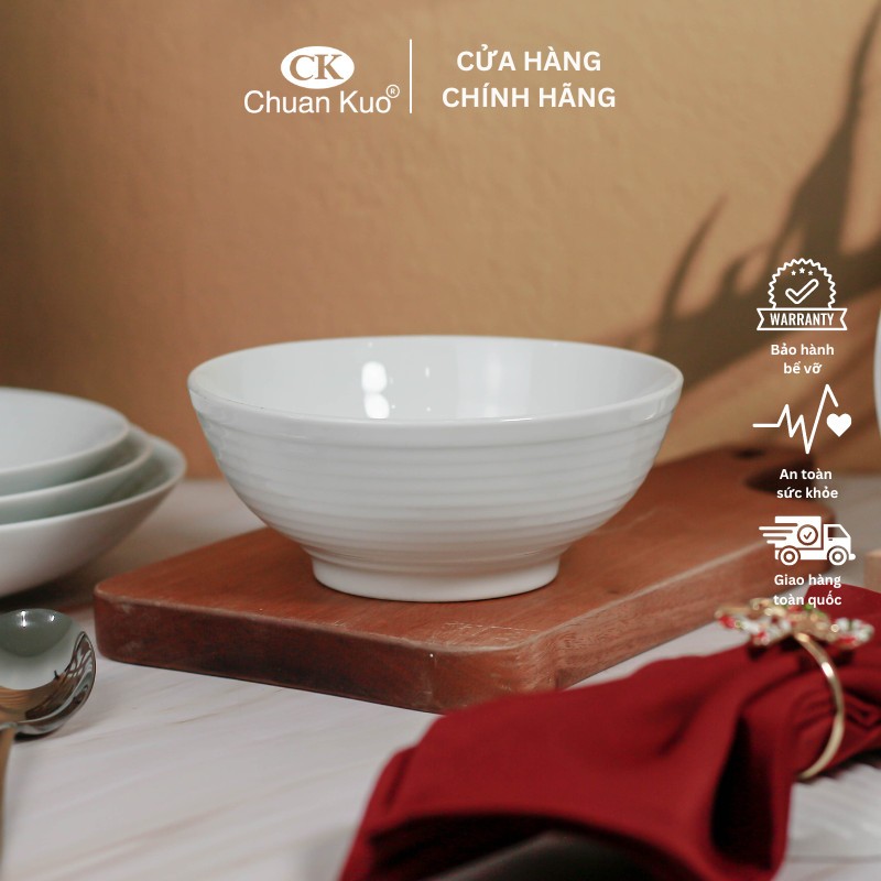 Bát tô bầu sứ trắng vân xoáy nhiều size 15 17cm - Bát tô sứ cách điệu thương hiệu CK sang trọng cho nhà hàng
