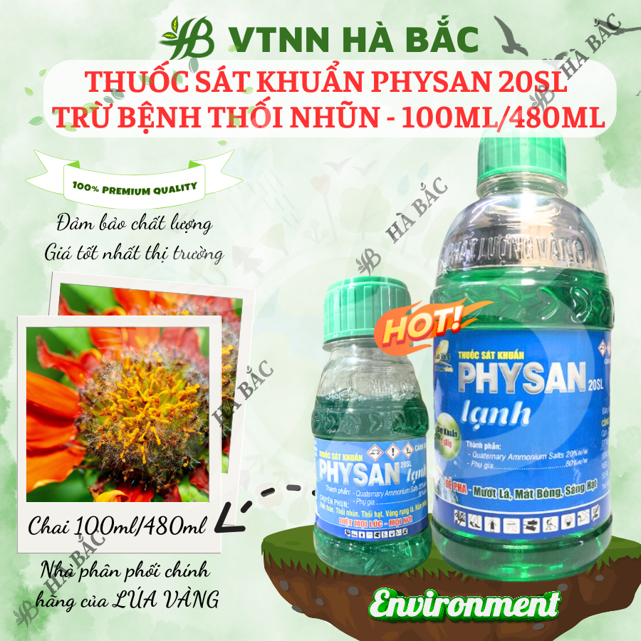 Chế phẩm sát khuẩn Physan 20SL, Xử lí thối nhũn – Chai 100ml/480ML