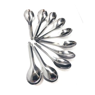 Set 10 Muỗng Inox, Thìa Ăn Súp Inox Cao Cấp Không Gỉ