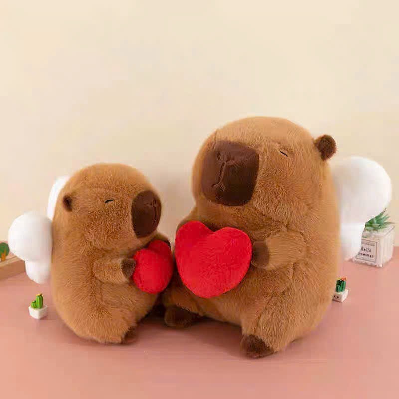 Capybara Có Cánh Chuột Capybara Cánh Thiên Thần Ôm Trái Tim Dễ Thương Gấu Bông Capybara Cánh Tiên Cao Cấp