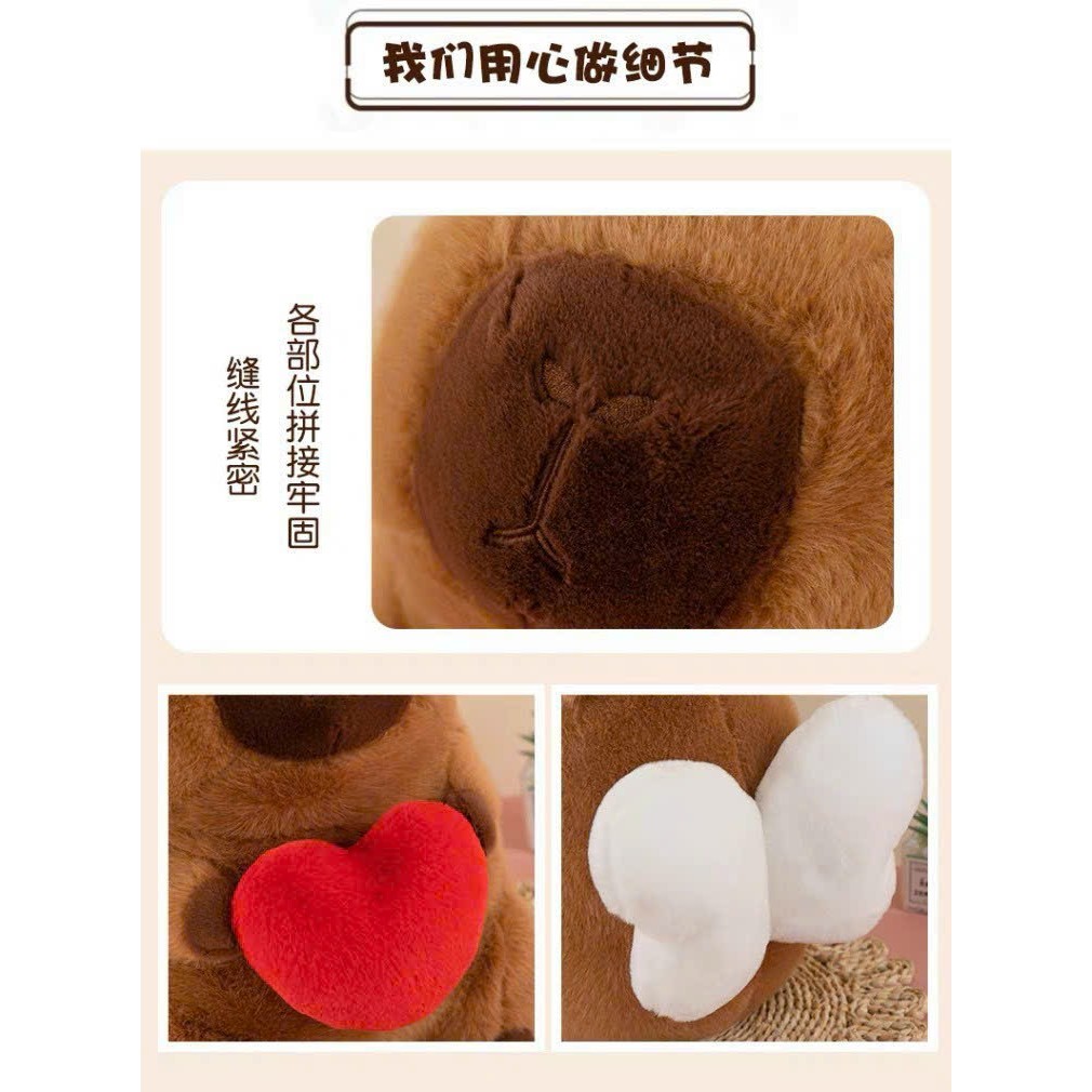 Capybara Có Cánh Chuột Capybara Cánh Thiên Thần Ôm Trái Tim Dễ Thương Gấu Bông Capybara Cánh Tiên Cao Cấp