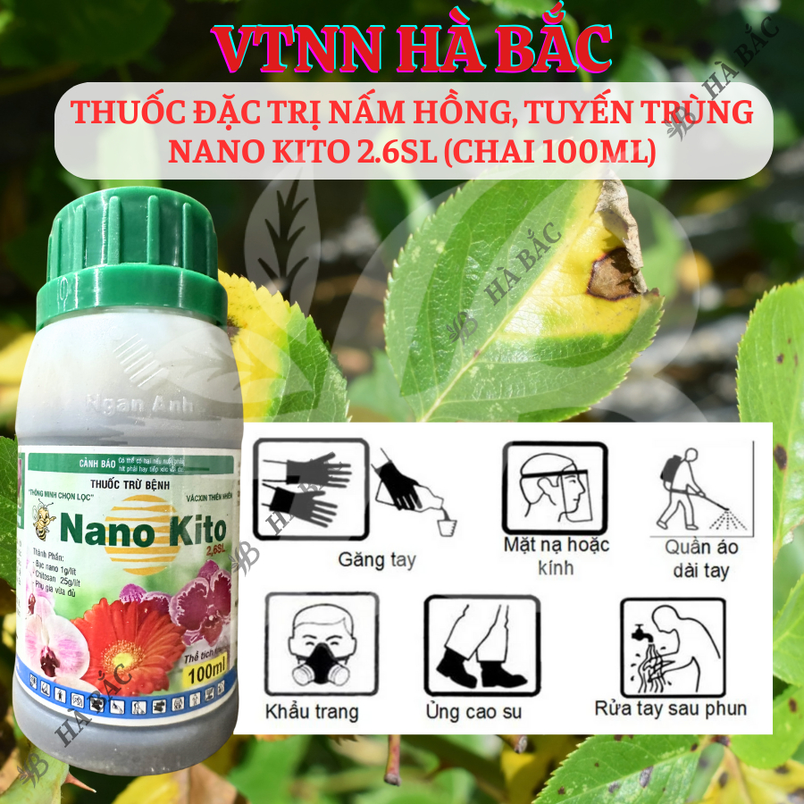 Chế phẩm xử lí nấm hồng, tuyến trùng NANO KITO 2.6SL (chai 100ml)