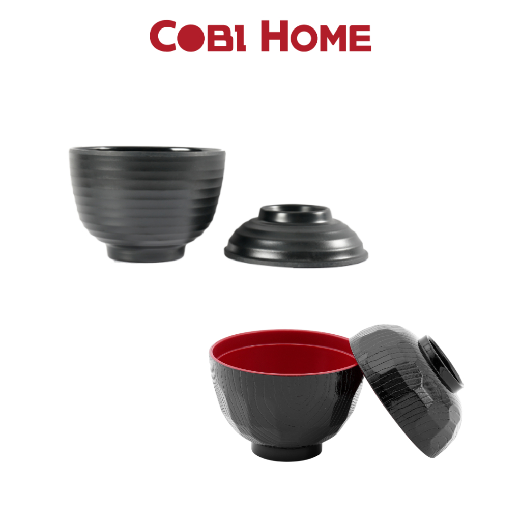 CHÉN SOUP MISO CHÉN NHỰA CHÉN CANH MELAMIN CÓ NẮP MÀU ĐEN 9.7CM YANGGE ...