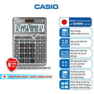 Máy Tính Casio DF-120FM Màn Hình Lớn - Bề Mặt Hợp Kim, Phím COST/SELL/MARGIN Cực Nhanh Cho Thu Ngân