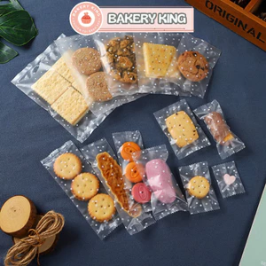 Túi đựng trà/ bánh kẹo hoạ tiết Chấm Bi, hàn nhiệt,100c/sp - BAKERY KING