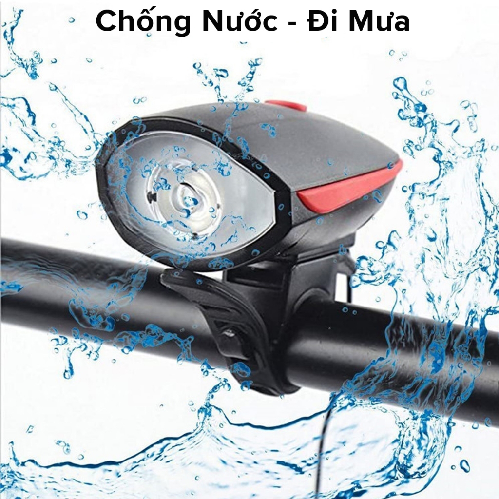 Ảnh Combo Đèn Xe Đạp Thể Thao Siêu Sáng Có Còi Pin Sạc Chống Nước + Đèn Chiếu Hậu Cảnh Báo H02 TẶNG 2 ĐÈN GẮN VAN XE Amalife 3