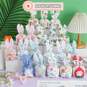 Túi đựng bánh kẹo tai thỏ có nhiều họa tiết dễ thương - BAKERY KING
