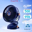 Quạt tích điện kẹp bàn mini để bàn 5 mức độ có đèn led pin 5000 MHA Và 10000 MHA cao cấp