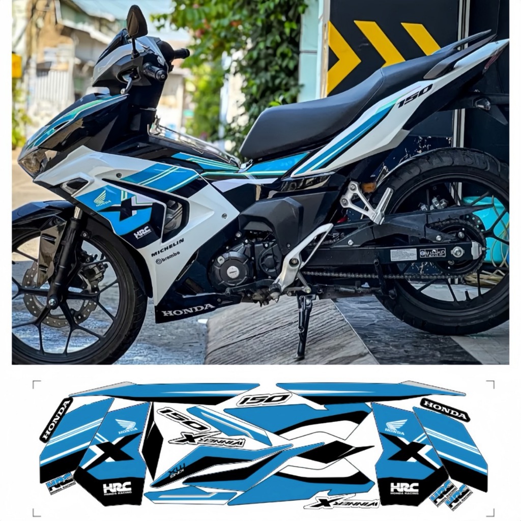 Tem rời WINNER X V3 mẫu HRC cao cấp chất liệu in 3 lớp chống nước không phai màu thích hợp nền trắng.