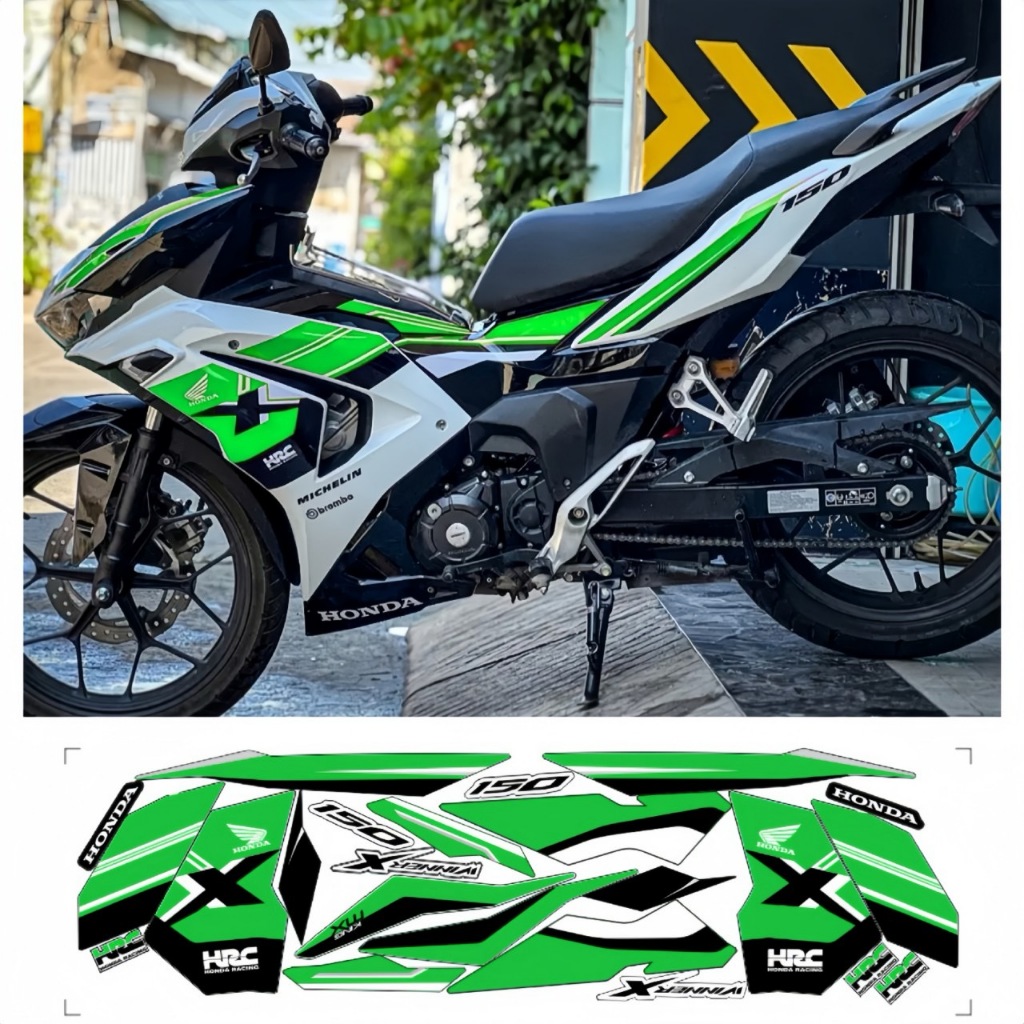 Tem rời WINNER X V3 mẫu HRC cao cấp chất liệu in 3 lớp chống nước không phai màu thích hợp nền trắng.