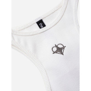 THEKIM Áo croptop ba lỗ khoét ngực sâu , thêu logo blink heart A179