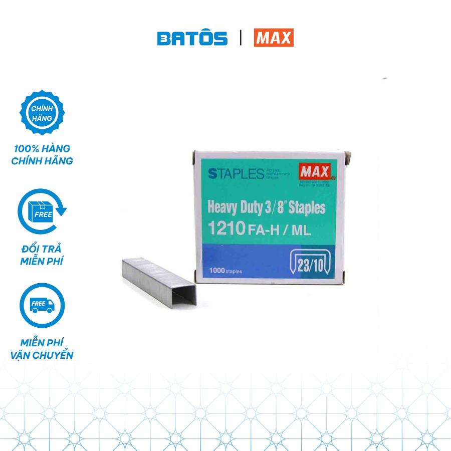 Đinh ghim lớn siêu cứng MAX 23/10 1210FA-H, 23/13 1213FA-H, 23/15 1215FA-H, 23/17 1217FA-H- 10 hộp.