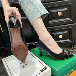 Giày Cao Gót Nữ cao 5P và 7P Mũi Vuông Gót Nhọn êm chân Giày Bánh Bèo mã CaoGotGiiNhon