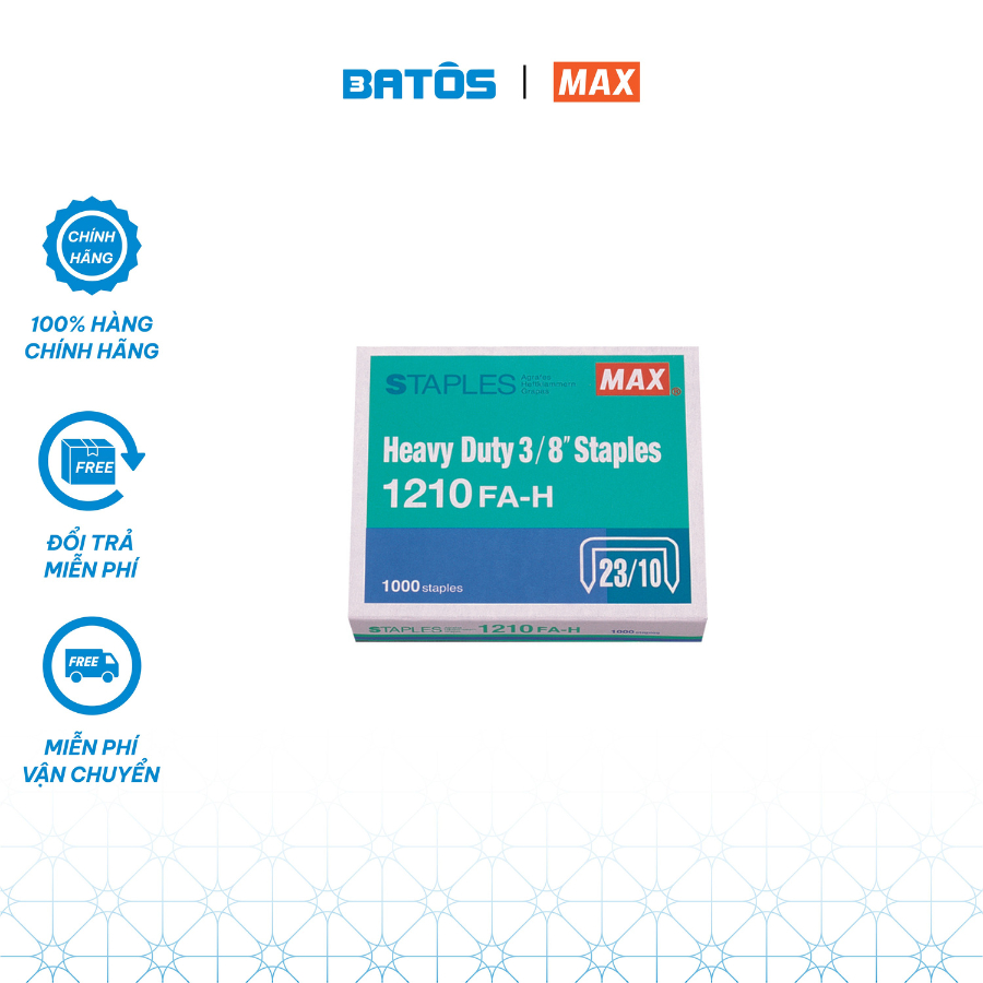 [1 Hộp]Kim bấm lớn siêu cứng MAX 23/10 1210FA-H, 23/13 1213FA-H, 23/15 1215FA-H, 23/17 1217FA-H
