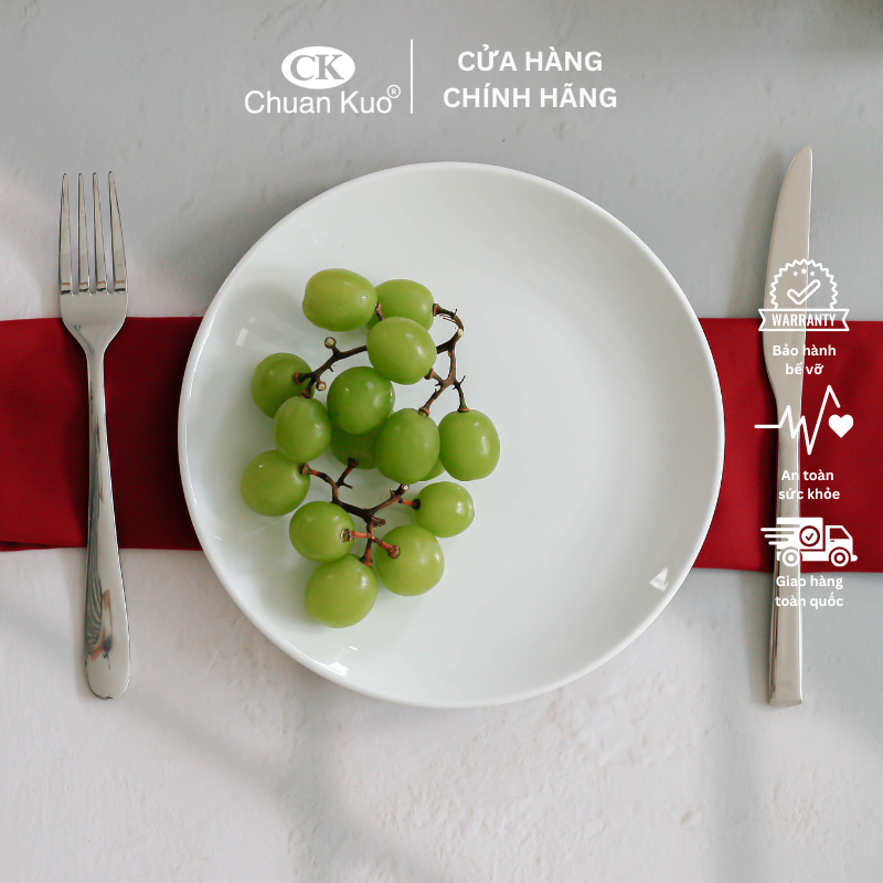 Đĩa tròn phẳng trắng trơn 16 17 20 22 26cm - Dĩa cạn trắng nhà hàng sứ CK sang trọng - Vỡ 1 đổi 1