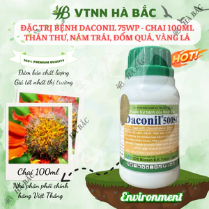Chế Phẩm Xử Lí Benh Daconil 75WP Thán Thư, Nám Trái, Đốm Quả, Vàng Lá - chai 100ml