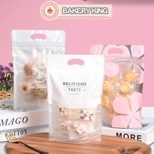 Túi zip đựng bánh, đóng gói nướng bánh quy, kẹo hạnh nhân, nhiều mẫu - BAKERY KING
