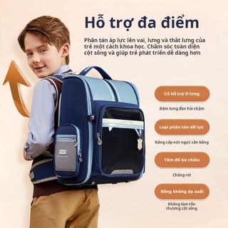 Balo học sinh, Cặp sách học sinh chống gù 22057S - 3332L Xanh Vàng - SUN EIGHT