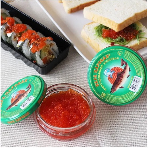 Trứng Cá Hồi Đỏ Caviar Europrom Lọ 105g - Cá hồi bổ sung dinh dưỡng, dành cho mọi đối tượng