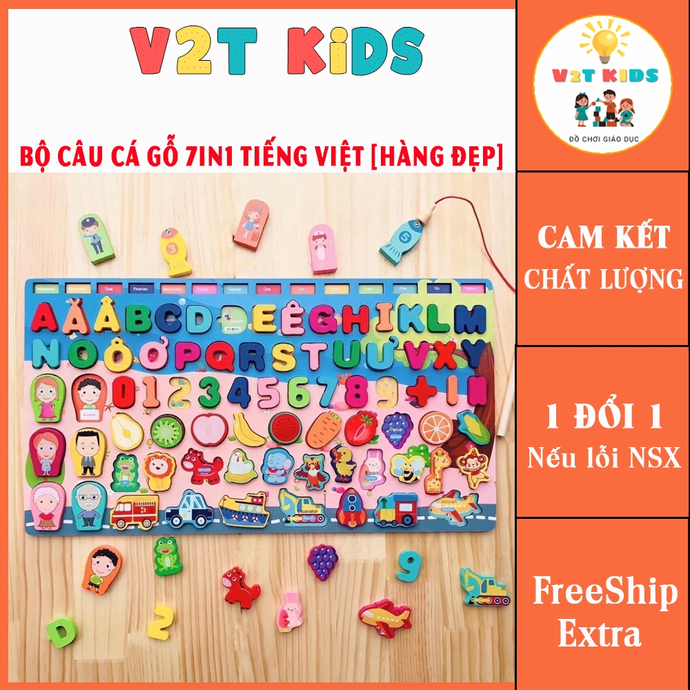 Bảng câu cá gỗ 8in1 Tiếng Việt