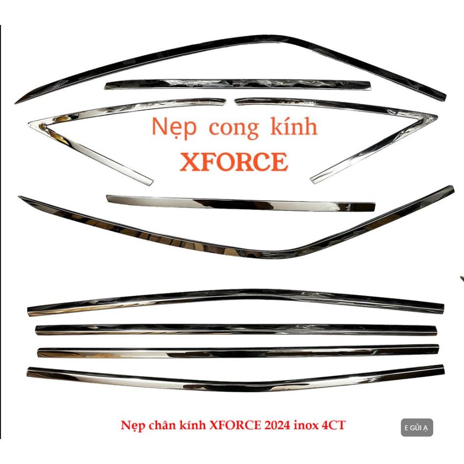 Nẹp viền chân kính , cong kính xe Mitsubishi Xforce 2024 2025 Hàng INOX sáng bóng