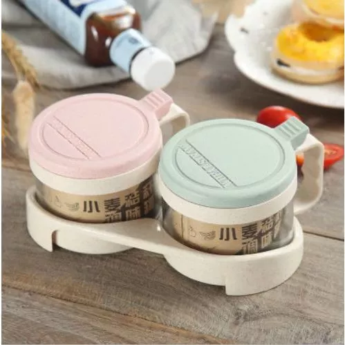 Thanh lý tồn kho - Hủ đựng gia vị 2 ngăn tiện ích gia đình đồ gia dụng