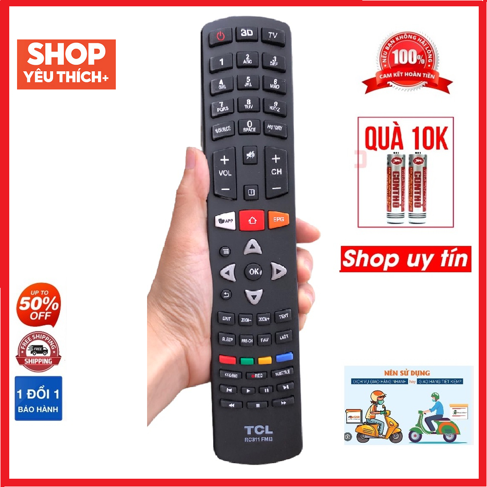 Điều khiển remote từ xa dùng cho tivi TCL Smart RC311 FMI3 Chính hãng ...