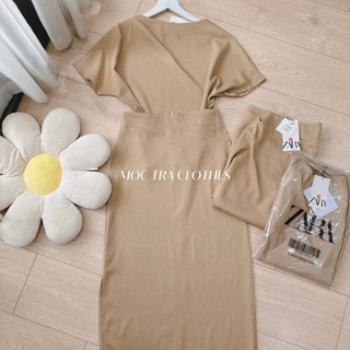 Set áo váy nâu Quảng Châu thiết kế tay hến siêu xinh, Set đồ nữ công sở vintage trẻ trung