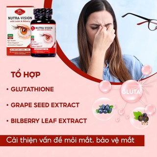 Viên uống Olympian Labs Nutra - Vision With Lutein & Bilberry hỗ trợ tăng cường thị lực (30 viên)