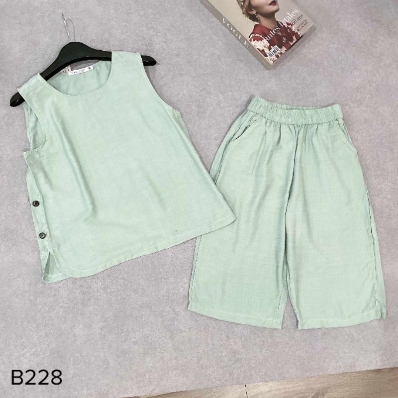 Bộ đũi nữ, đồ bộ nữ, áo sát nách quần lửng, chất đũi tơ xước mềm mát, nhiều size.