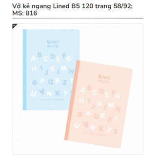 KLONG - Tập Vở kẻ ngang Lined B5 120 trang 58/92; MS: 816 ♥ Vở gáy kim giấy mỏng, tiết kiệm ♥ Phục vụ HỌC TẬP PHỔ THÔNG