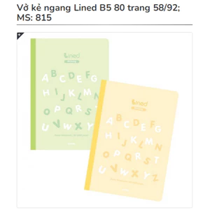 KLONG - Mua 6 Tặng 1 ♥ Tập Vở Kẻ Ngang Lined B5 80-20 Trang 58/92; MS: 815 ♥ Vở Học Sinh Giấy Vừa, Tiết Kiệm ♥