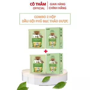 Combo 2 Hộp Dầu Gội Phủ Bạc Nhuộm Tóc Thảo Dược Đen Tóc, Nuôi Dưỡng Tóc Khoẻ Óng Mượt