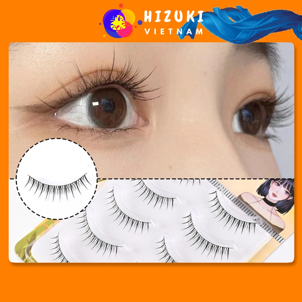 Lông Mi Giả Gân Trong Tự Nhiên Bộ 5 Cặp Có Thể Tái Sử Dụng Nhiều Lần [Tặng Kẹp Và Keo Cho 1 Đơn Hàng]