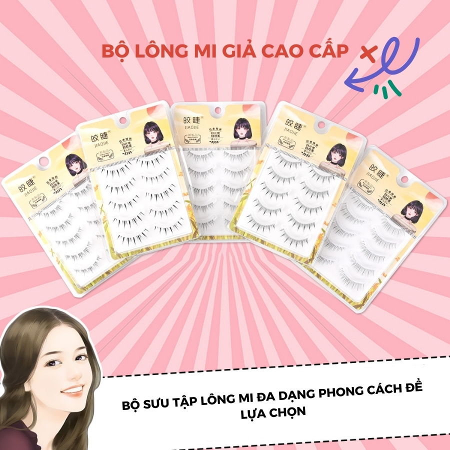 Lông Mi Giả Gân Trong Tự Nhiên Bộ 5 Cặp Có Thể Tái Sử Dụng Nhiều Lần [Tặng Kẹp Và Keo Cho 1 Đơn Hàng]
