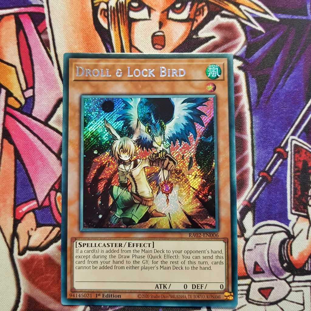 Thẻ bài Yugioh chính hãng | Droll & Lock Bird | RA02 Secret rare ...