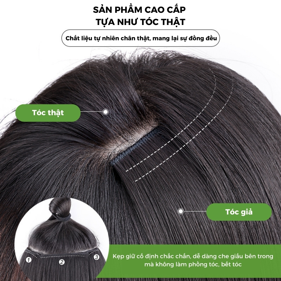 Set 3 Tóc Giả Kẹp Xoăn Dài Đẹp Cho Nữ, Tóc Giả Nữa Đầu Làm Dày Tóc Tự Nhiên Đơn Giãn Dễ Sử Dụng