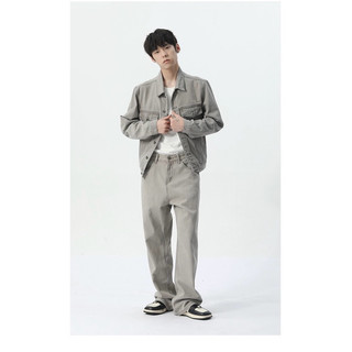 Set Jeans Demin Nam Nữ Gồm Áo Crop và Quần Ống Suông Màu Hot