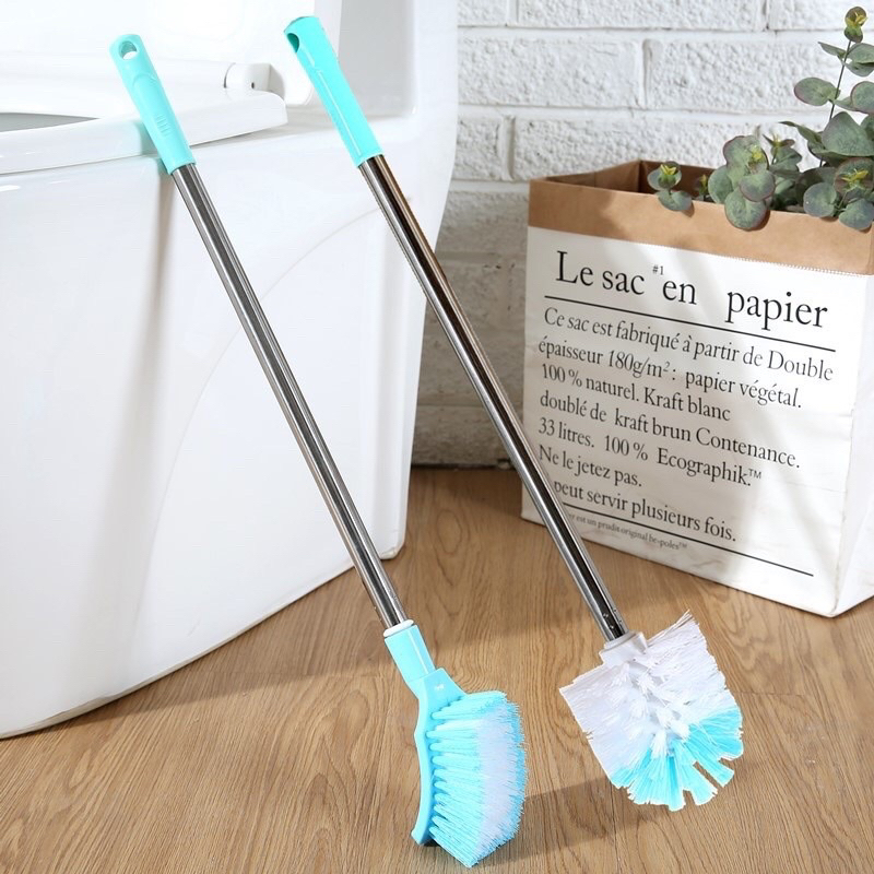 Chổi Cọ Toilet Bồn Cầu Loại Đầu , Vuông  Cán Inox Loại To Dài Xịn (HÀNG ĐẸP)