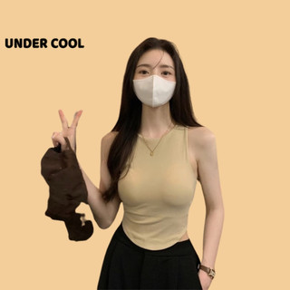Áo Ống Ngắn Sát Nách Trơn UNDERCOOL dáng crotop Có Đệm Ngực Vạt bầu- Vạt tròn màu đen trắng be rêu nâu ABL23