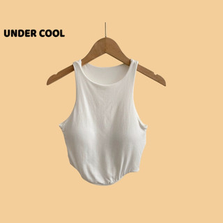 Áo Ống Ngắn Sát Nách Trơn UNDERCOOL dáng crotop Có Đệm Ngực Vạt bầu- Vạt tròn màu đen trắng be rêu nâu ABL23