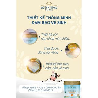 Sữa Bột Ocean Road Dairies Organic A2 Protein Úc Số 1/2/3 - Dinh Dưỡng Thuần Khiết Cho Bé (900g)