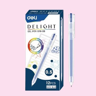 Bút bi nước mực gel bấm nhiều màu 0.5mm Deli xinh xắn nhanh khô viết đều trơn tru nhiều mực