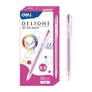 Bút bi nước mực gel bấm nhiều màu 0.5mm Deli xinh xắn nhanh khô viết đều trơn tru nhiều mực