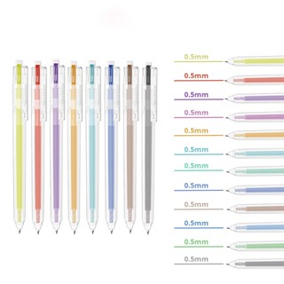 Bút bi nước mực gel bấm nhiều màu 0.5mm Deli xinh xắn nhanh khô viết đều trơn tru nhiều mực