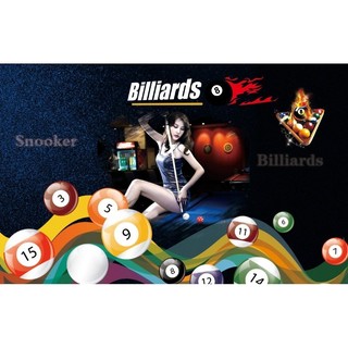 Tranh trang trí quán bi-a, quán billiards, club bida tranh 3D dán tường in trên chất liệu vải lụa(shop tặng kèm keo dán)