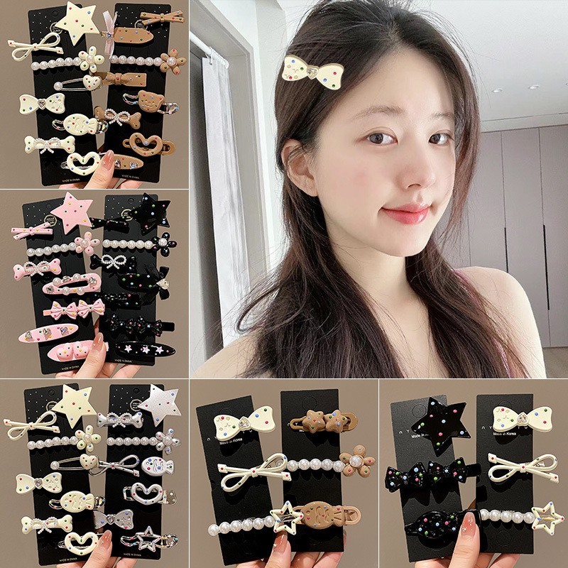 Set 3 Kẹp Tóc Mái, Kẹp Mỏ Vịt Hoạ Tiết Chấm Bi Xinh Xắn Phong Cách Hàn Quốc Phụ Kiên Tóc Empoli